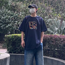 万针全刺绣工艺高品质260克双纱纯棉美式高街短袖T恤特P33，男装T恤，电商A486