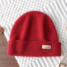 2025年秋季新款双层加厚针织儿童羊绒帽时尚休闲百搭，帽子，联起羊绒