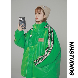 双面穿PU皮衣外套棉衣男加绒情侣棉服面包服棉袄女3323-P90控128图片