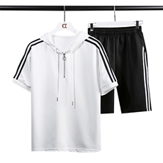 主推款21新款夏季T恤短袖套装情侣短裤班服团体服TZ27-P35，男装套装，星座209-2