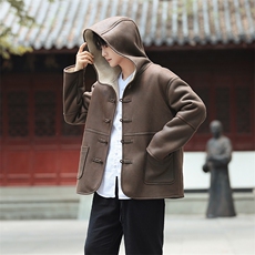 风连帽棉衣皮毛一体夹克大码男冬款羊羔绒保暖棉服1216-p188，男装夹克，电商A016