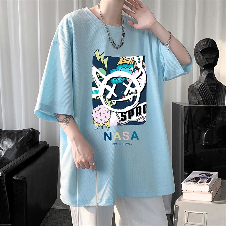 华夫格t恤男短袖男大码五分袖短句风HT73275-P22,男装T恤,电商A040