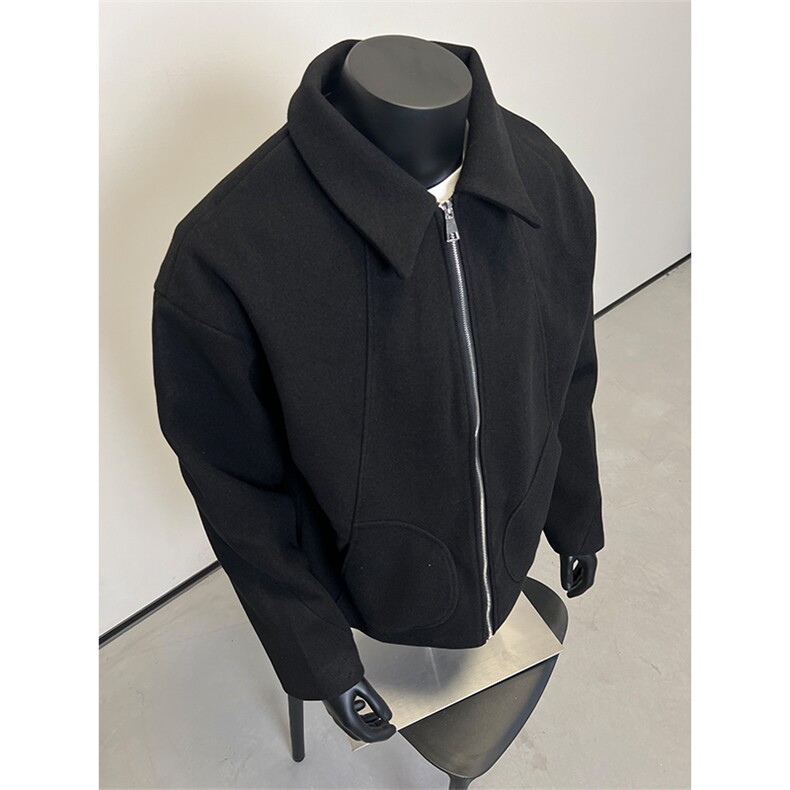 秋冬季新款750重磅毛呢拼接行政夹克JK4021P95控138，男装夹克，电商A072
