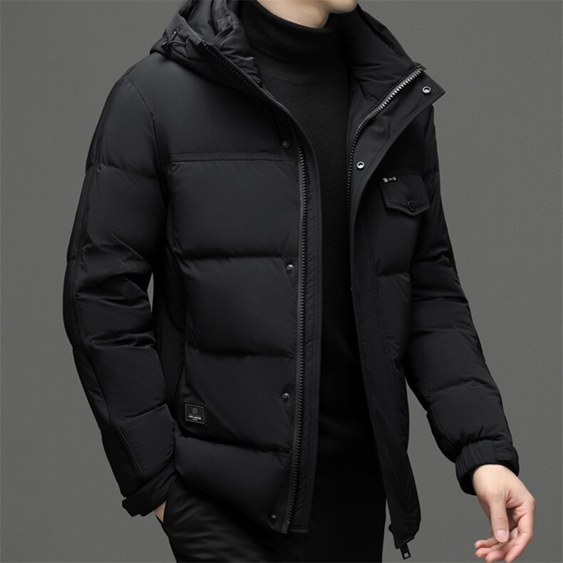 冬季新款男士连帽羽绒服中年商务休闲鸭绒上衣加厚保暖男装外套,男装羽绒服,电商B212（原钱塘6029）