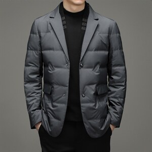 羽绒西服男中年男加厚外套爸爸装商务休闲冬装上衣YYYR088-P218,男装羽绒服,电商B212（原钱塘6029）