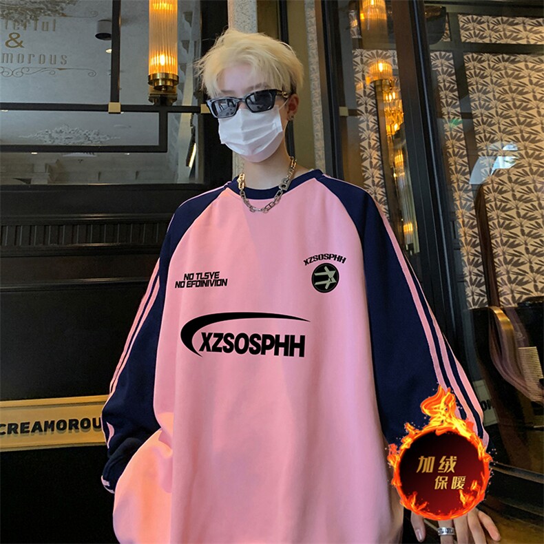 抖音得物供货提供视频秋冬重磅美式宽松织带圆领卫衣0759，男装卫衣，电商A486