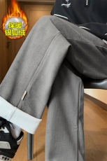 冬季丝绒雕花直筒裤宽松男保暖银狐绒拖地裤K1131J加绒-P60控88，男装棉衣，电商A001