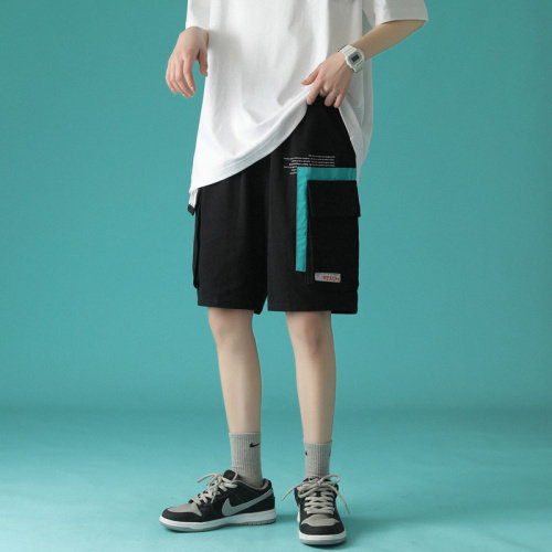 7XL~M码2023夏季新款大码中性风撞色立体袋工装短裤男女休闲中裤,男装休闲裤,钱塘717(原712)