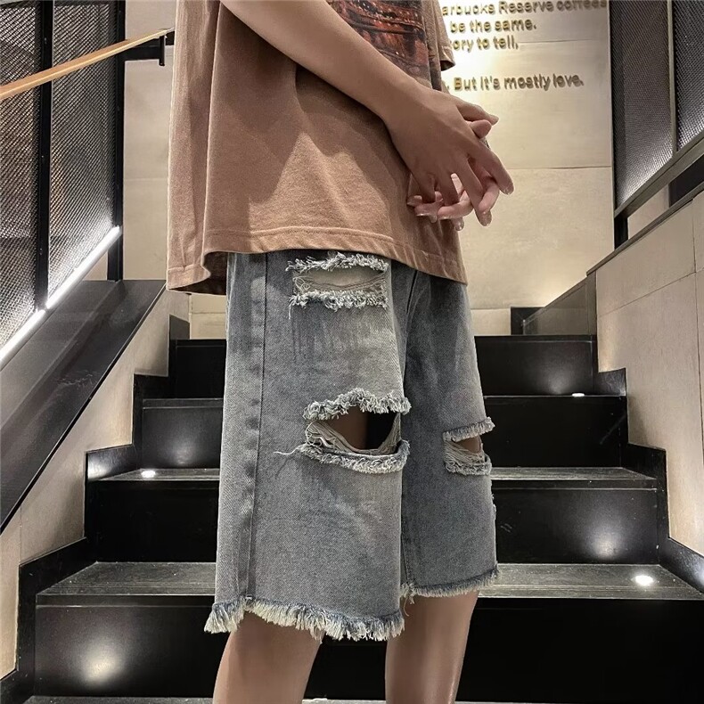 小脚新款潮五分裤日系中腰拉链青春流行牛仔裤水洗N589P35,男装牛仔裤,星座1116-2