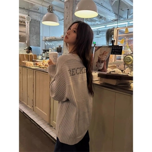 网图有货 美式宽松运动V领毛衣抗条针织长袖外套男女 A1048-P55图片