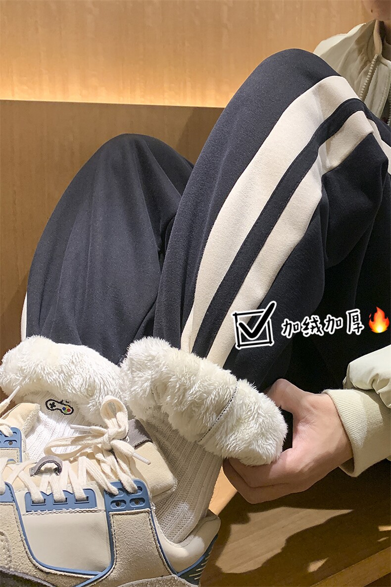 现货主推休闲裤男加绒加厚宽松阔腿束脚裤416B-KLJ309-P60限78,男装休闲裤,星座416B-1