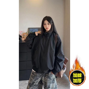 冬季美拉德立领飞行夹克廓形高街棒球服加棉加厚外套JKD5图片