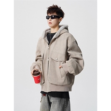 W10853-P135网图现货座山雕大理石连帽棉服冬季保暖棉衣外套，男装棉衣，星座1608