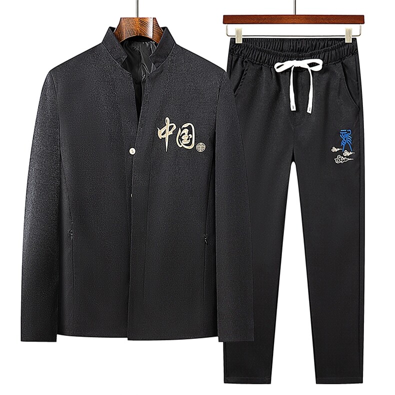春秋季风主推款新款唐装长袖夹克中老年汉服套装HO16920-P125,男装夹克,星座1105-3