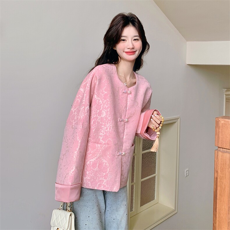 现货2D078-F8132-P155K238粉风短外套,女装短外套,2D078