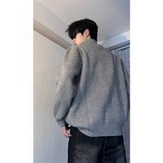 灰色开衫毛衣开衫薄款针织衫纯色外套1213-M2425-P55，男装针织衫/毛衣，星座1213