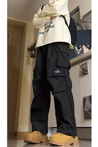 8XL-M刺绣冲锋裤男款大码春秋户外机能登山裤直筒阔腿裤KZ020P50图片