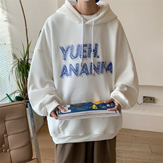 抖音供货、复合360克现货字母印花连帽卫衣宽松D223A-WY2228-P50，男装卫衣，电商019-1