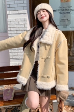 新款现货！冬装皮毛一体羊羔毛外套2C133-8817-P190-K288，女装短外套，2C133