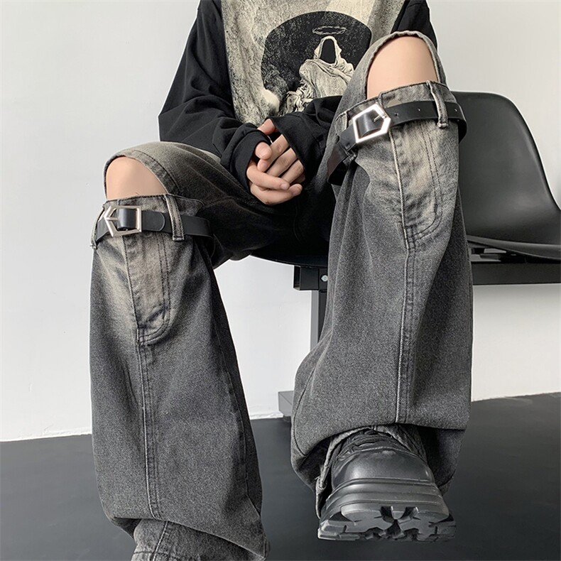 小众复古做旧立体拼接设计美式高街潮牌牛仔裤男N08860-P60,男装牛仔裤,星座308B-1