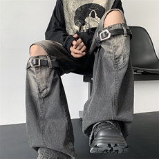 小众复古做旧立体拼接设计美式高街潮牌牛仔裤男N08860-P60，男装牛仔裤，星座308B-1