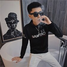 4秋装新款长袖卫衣社会精神小伙刺绣个性帅气卫衣C301B-WY05，男装卫衣，电商C301B