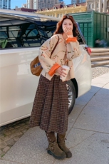减龄撞色提花毛呢外套女秋冬2025新款小个子独特超好看高级感大衣，女装短外套，2C317
