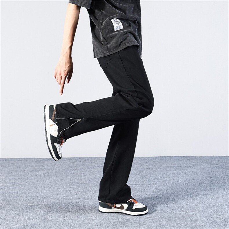 牛仔裤男夏设计感小众拉链直筒休闲长裤美式微喇叭裤子RK1761-P41,男装牛仔裤,星座412-2