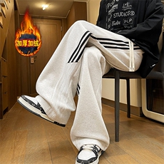 加绒休闲裤男秋冬新款港风宽松华棉复合奥利绒卫裤JR098-P55，男装休闲裤，星座214-3