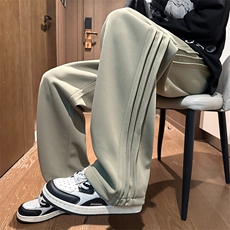 直播纯色侧拼三条杠宽松休闲男裤卫裤C408K9500特P38，男装休闲裤，电商C408(原B339-1)