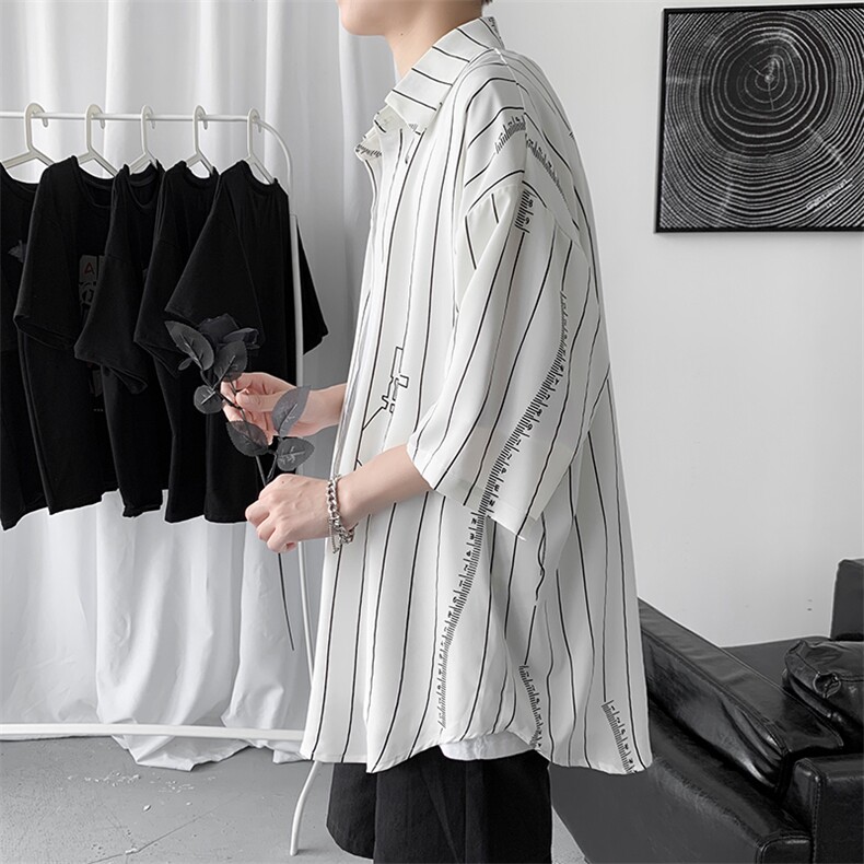 男短袖韩版潮流2024新款夏季宽松男士衬衣时尚外套A161-CT507-P45,男装衬衫,电商A161-2