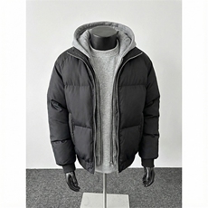 现货高品质重磅工艺美式高街假两件PU皮棉衣男女加厚棉服外套，男装棉衣，电商A486