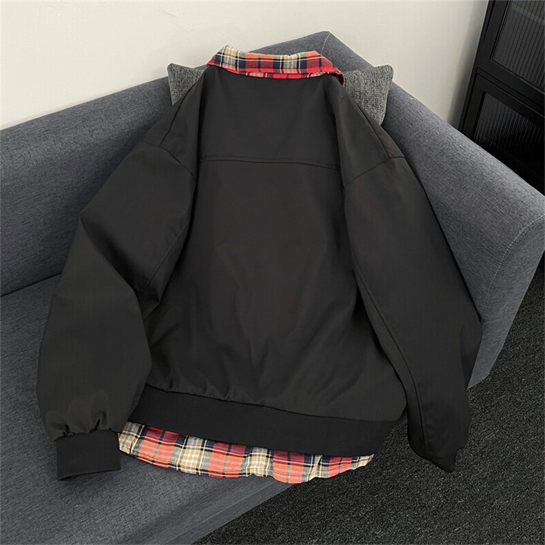 假两件外套男女生春秋季新款拼接撞色宽松飞行服夹克JKY6633-P70,男装夹克,星座302B