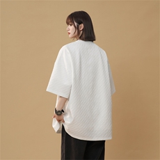 T133/特P20中性风男士华夫格短袖t恤男百搭个性上衣宽松半袖体恤，女装T恤，电商基地A050