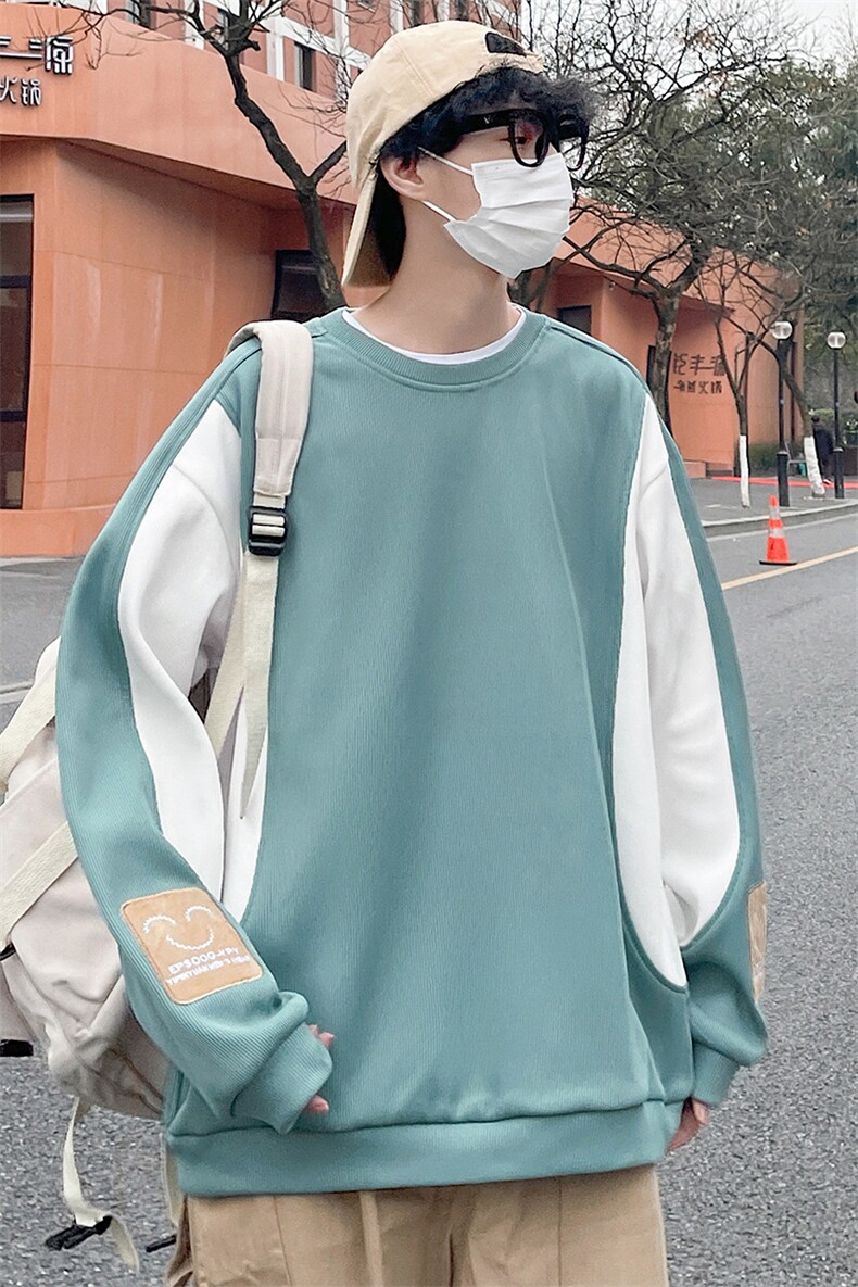 万件现货港风宽松落肩潮牌时尚男式圆领套头卫衣男女同款,男装卫衣,星座301D-5(原星座1415）