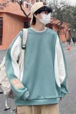 万件现货港风宽松落肩潮牌时尚男式圆领套头卫衣男女同款，男装卫衣，星座301D-5(原星座1415）