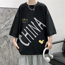 Q11208-P30春夏季七分袖t恤男大码五分袖男短袖中袖大皂风，男装T恤，电商A040