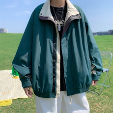 新款日系机能撞色立领机能复古宽松夹克潮休闲冲锋衣JK0256-P70，男装夹克，星座308B-1