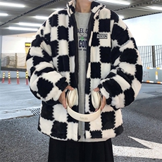 2023冬季复古棋盘格棉袄宽松加厚学生棉衣棉服外套W6107-P65，男装棉衣，星座512-2