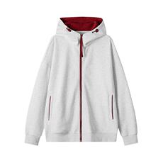 1506-1/WY391/P48慵懒风拼色连帽卫衣开衫男款秋季重磅情侣外套，女装短外套，星座1506-1