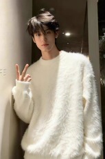 毛衣男女加厚圆领纯色针织衫软糯慵懒风套头网B107-P50，男装针织衫/毛衣，星座910-1