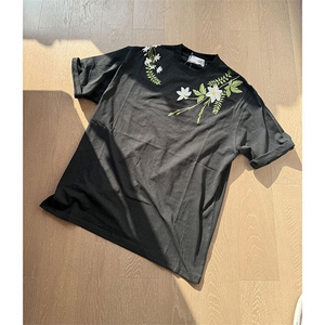 万针全刺绣工艺 高品质260克纯棉双纱美式宽松百搭短袖T恤 特P33图片