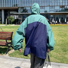 户外冲锋衣外套男潮日系工装设计感拼接撞色防水登山服F0120-P37，男装夹克，星座308B-1