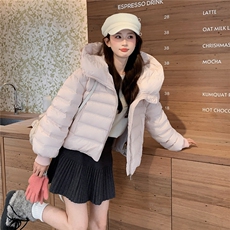 现货可推可爱温柔风花朵帽轻便白鸭绒2025冬季新款羽绒服外套女，女装羽绒服，苗苗