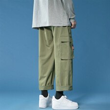 21新款中性风立体口袋织带工装休闲裤四季款7731-P55控68，男装休闲裤，电商A059