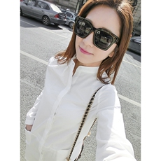 甜美棉长袖纯色2021年秋季中长款性感衬衫，女装衬衫，奕阳依阁