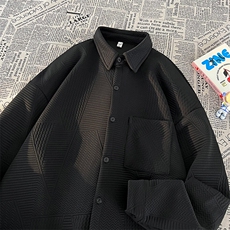衬衫男2025春季新款港风宽松提花大码长袖衬衣CS023-P45(现货），男装衬衫，星座214-3