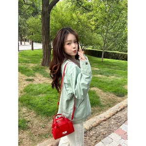 【有货】薄荷绿拼色工装外套男女春秋美式底特律夹克8152HH-特P68图片
