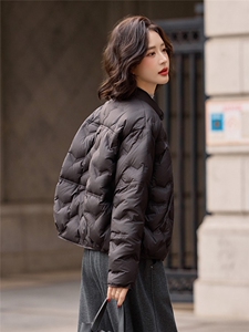 黑色短款羽绒服女2025冬季新款时尚百搭轻薄90白鸭绒外套图片