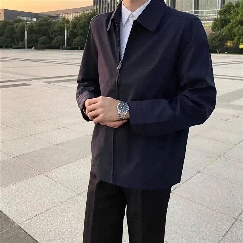 男士风衣外套男2025春秋季新款高端中长款商务休闲翻领夹克,男装风衣,星座506A